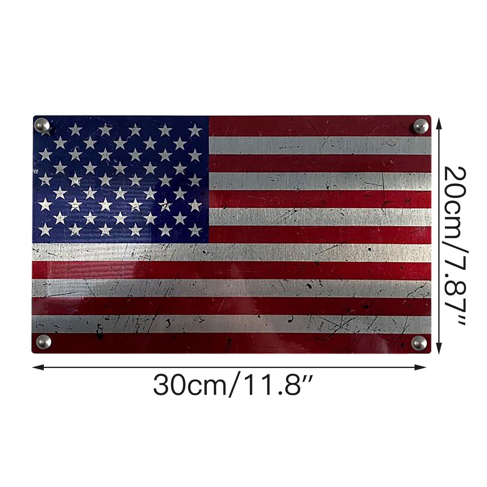 July 4th Metal Rustic Flagpole Pick with American Flag-Flying Flag 20"Tall Pick 