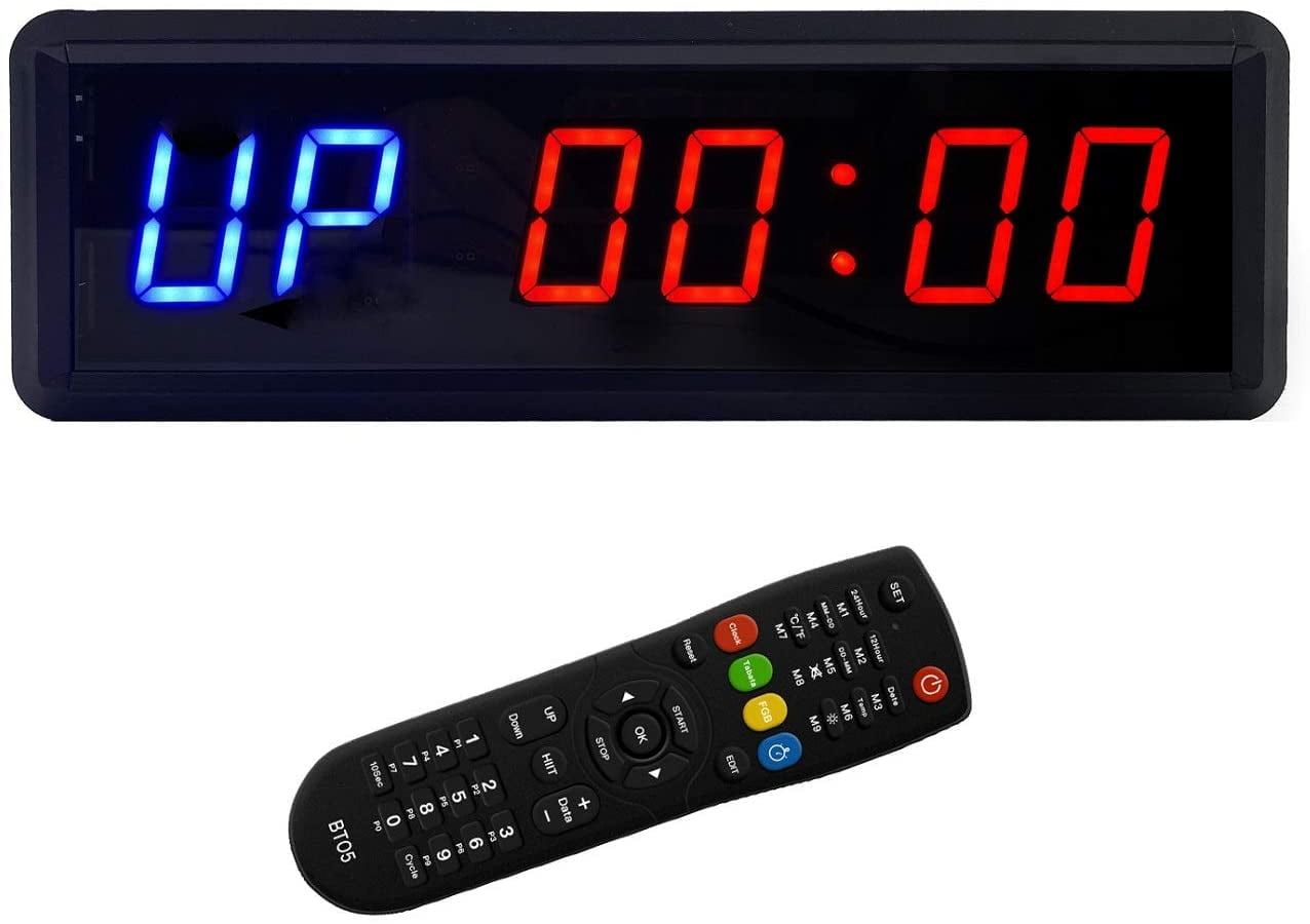 Digital Display LED Interval Timer Wall 14" Stopwatch With Remote for Home Gym for sale online 