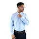 thumbnail image 1 of Camisa manga larga para hombre corte slim-fit con botones en el cuello down, estilo casual color azul marca Rams Cottons, 1 of 4