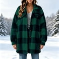 thumbnail image 6 of cocolona Oversized Plaid Jacket for Women Lapel Long Sleeve Button Down Overcoat Casual Fleece Winter Warm Outerwear, 6 of 7
