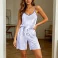 thumbnail image 2 of SROBPTY Womens Pajama Set Print Crew Neck Sleeveless Tops Sleepwear Shorts, 2 of 5
