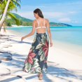 thumbnail image 7 of FORMRS Womens Beach Sarong Semi-Sheer Bikini Wrap Skirt Swimsuit Cover-ups, Retro Christmas Poinsettia, 7 of 7