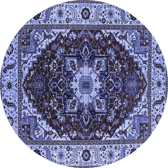 Ahgly Company Indoor Round Persian Blue Traditional Area Rugs, 6' Round