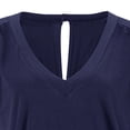 thumbnail image 4 of Yuarrent Mono de verano liso de algodón con cuello en V para mujer, mono de manga corta para niña Deportes acuáticos Azul real METRO, 4 of 5