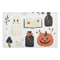 Yayeee Doormat for Indoor Entrance 32" x 20" Non Slippery Floor Rug, Cartoon Halloween Ghosts