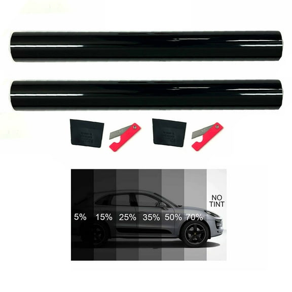 2 Rolls 10% Window Tint Film Dark Black Home Office Privacy Shade Adhesive 10ft