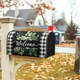 thumbnail image 5 of Spring Welcome Green Eucalyptus Leaf Mailbox Covers Magnetic Standard Size 25.5" X 21",Black White Buffalo Plaid Mailbox Wraps Post Letter Box Cover for Holiday Garden Yard Decor, 5 of 6