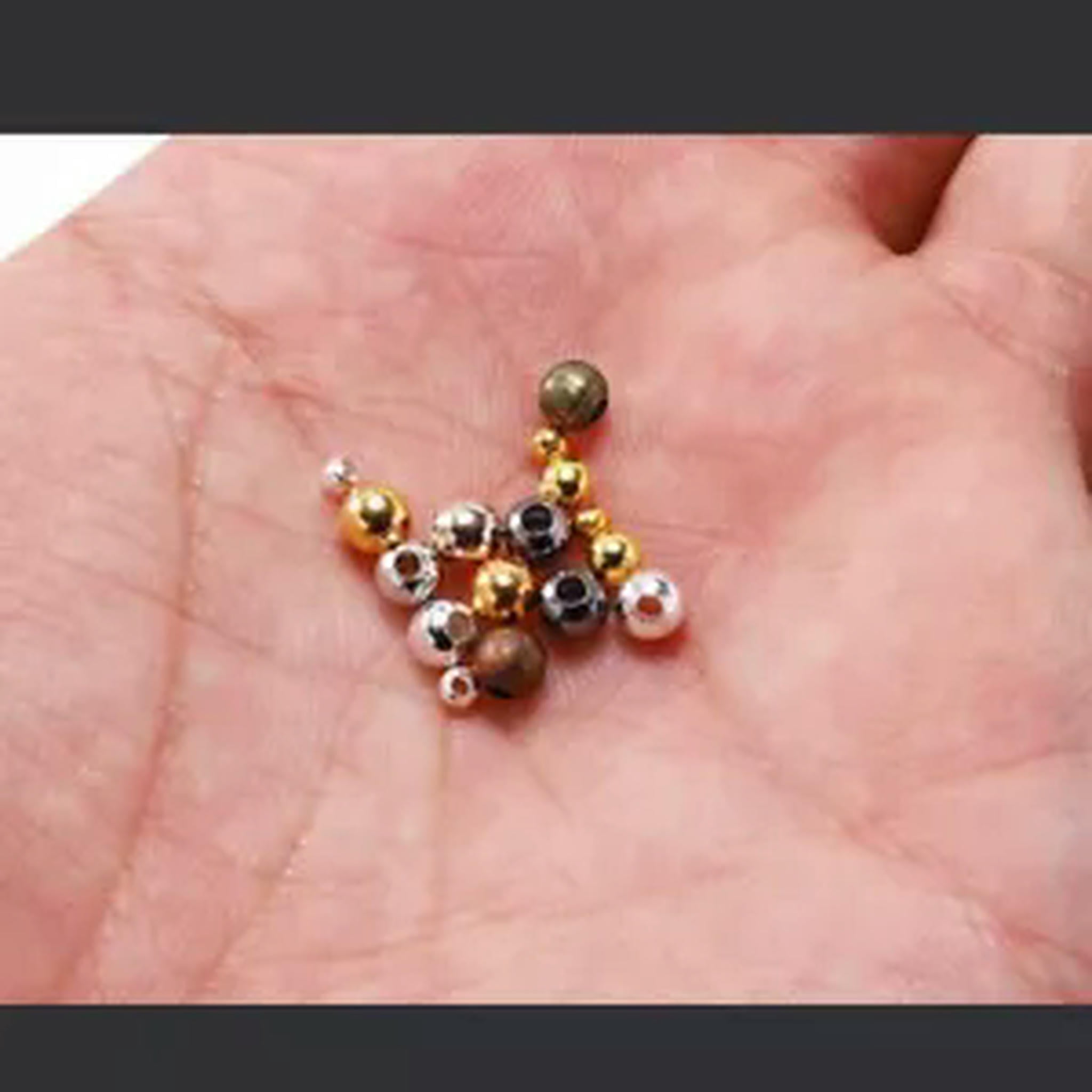 HOOUN 2~10MM 1000pcs Metal Ball Beads Round Loose Bead DIY Bracelet Necklace Jewelry-6MM-Colour Mixture