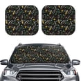 thumbnail image 2 of Disketp 2 Piece Wasp And Florals Pattern Windshield Sunshades,Folding Windshield Sun Shade For Car Suv Trucks Sedan,Blocks Uv Rays Sun Visor Protector-Small, 2 of 7