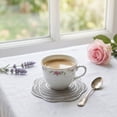 thumbnail image 4 of Mecorevxz 4.33in Rose Hollow Out Non Slip Ster Drink Coaste for Table Top Decorative Bar Coffee Mug Cup Mats for Restaurant Hotel Home Kitchen(Silver), 4 of 7