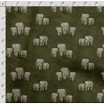 thumbnail image 4 of Soimoi Animals Printed, Japan Crepe SatinFabric, by The Yard 54 Inch Wide, Decorative Sewing Fabric for Dresses Kimonos Gowns, Olive Green, 4 of 5