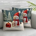 thumbnail image 3 of Fenyluxe Snowman Christmas Tree Red Ornament Pillow Cushion Covers High-Quality Winter Pillow Case 1PC 12x12in, 3 of 5