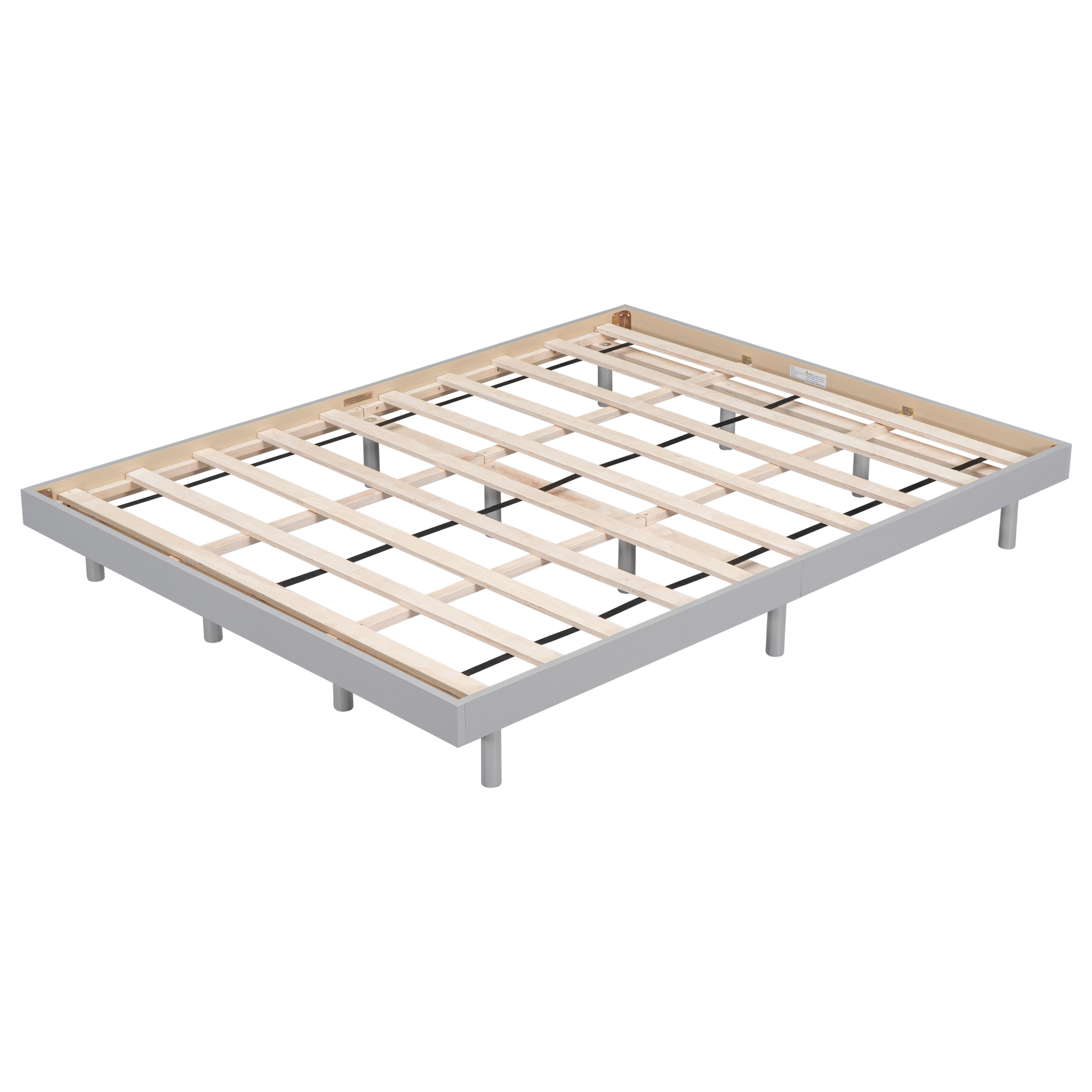 Miniyam Wood Queen Size Floating Bed for Adult, Gray