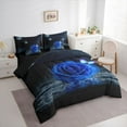 thumbnail image 3 of Homewish Blue Rose 7-Piece Twin Bedding Sets,Romantic Flower Bedding Comforter Set,Chic Butterfly Sheet Sets For Girls Kids,Breathable Home Decor Reversible, 3 of 8