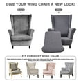 thumbnail image 7 of Eurhowing 2Pcs Wingback Chair Cover, Stretch Spandex Jacquard Armchair Slipcovers with Cushion Cover, Living Room Furniture Protector for Pet & Kids, Dark Gray, 7 of 7