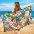 thumbnail image 6 of XYZCANDO Flowers Pattern Design Machine Washable Towel Car Seat Cover, Sweatproof Easy to Install Non-Slip Towel Cover for Van SUV, 6 of 11