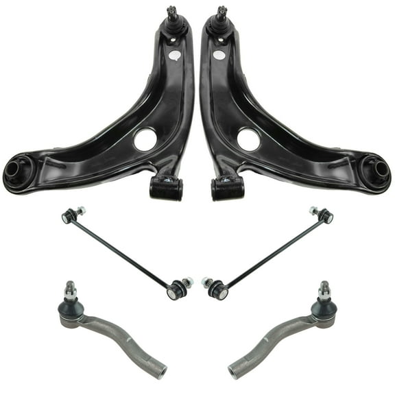 TRQ 6 pc Steering & Suspension Kit Control Arms Tie Rods Sway Bar End Links PSA86060