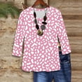 thumbnail image 2 of ZQUUVOU Womens T-Shirts Printed Blouses 3/4 Sleeve Crew Neck Top(Pink,4XL), 2 of 4