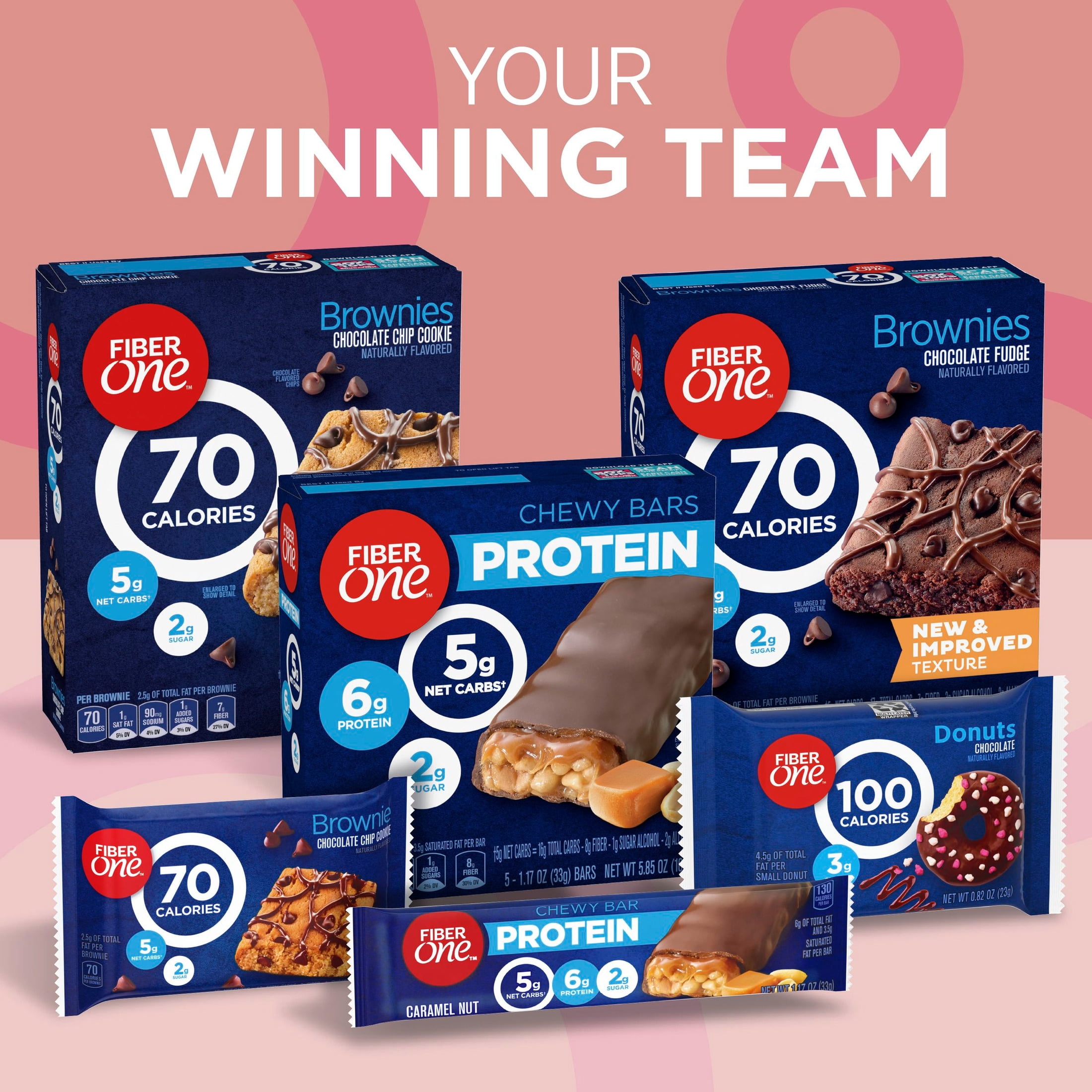 Fiber One 100 Calorie Donuts, Chocolate Snacks, 3g Sugar, 4 Count, 3.28 oz