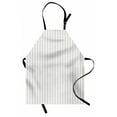 thumbnail image 1 of Abstract Apron, Rhythmic Vertical Sequence of Geometric Ornaments on Plain Backdrop, Unisex Kitchen Bib with Adjustable Neck for Cooking Gardening, Adult Size, White and Dark Eggshell, by Ambesonne, 1 of 4