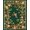 Green, Pattern 12, variant on Design&I 8'x10' Washable Area Rug Moody Whimsical Bird Botanical Vintage Scroll Foliage Border for Dining Room, Large Office, Lounge, Snag-Free