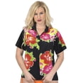 thumbnail image 3 of HAPPY BAY Women's Blouse Tops Summer Hawaiian Tie up Shirts for Women XXL Tangerine, Floral, 3 of 3