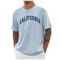 thumbnail image 1 of Camiseta oversize de verano para hombre - Cuello redondo y manga corta con estampado urbano - Camiseta deportiva holgada e informal, 1 of 2
