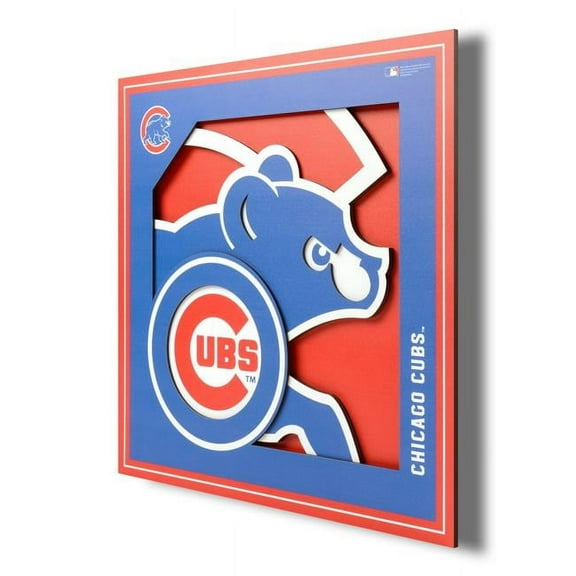 YTF MLB Chicago Cubs 3D Logo Series Wall Art 12x12