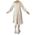thumbnail image 3 of Gubotare Girls Dresses Long Sleeve Toddler Girls Casual Dress Cute and Matching Clothes for Girls(Beige,120), 3 of 8