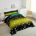 thumbnail image 3 of Erosebridal Glitter Star Bedding Set Queen Size, Black Yellow Green Comforter Set Teens Adult Bedroom, Ombre Silver Meteor Duvet Insert Sparkle Galaxy Twinkle Starlight Quilt 3Pcs, 3 of 6