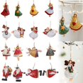 thumbnail image 2 of Adornos navideños de niña ángel de dibujos animados, Papá Noel, colgantes multicolores, adornos colgantes de hierro forjado hechos a mano para festivales, 2 of 5