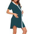 thumbnail image 2 of Womens Nursing Gown Nightgown Maternity Nursing Dress 3 in 1 Delivery/Labor/Nursing Breastfeeding Birthing Gown Nightgown with Button,Green L, 2 of 9