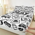 thumbnail image 3 of jejeloiu Teens Gamepad Twin Sheet Sets,Modern Gamer Twin Fitted Sheet,Sketch Video Game Flat Sheet For Boys Kids,Ultra Soft Home Decor,3 Pieces, 3 of 7