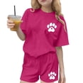 thumbnail image 2 of ITSAME Girls Outfit Sets, Crewneck T-Shirts and Shorts Loose Fit Summer Casual Fashion Clothes 2-Piece Hot Pink Size 4-5, 2 of 8