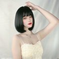 thumbnail image 1 of Peluca de mujer de pelo corto estilo coreano con flequillo al aire, peluca de cara esponjosa y cabeza bobo, 1 of 4