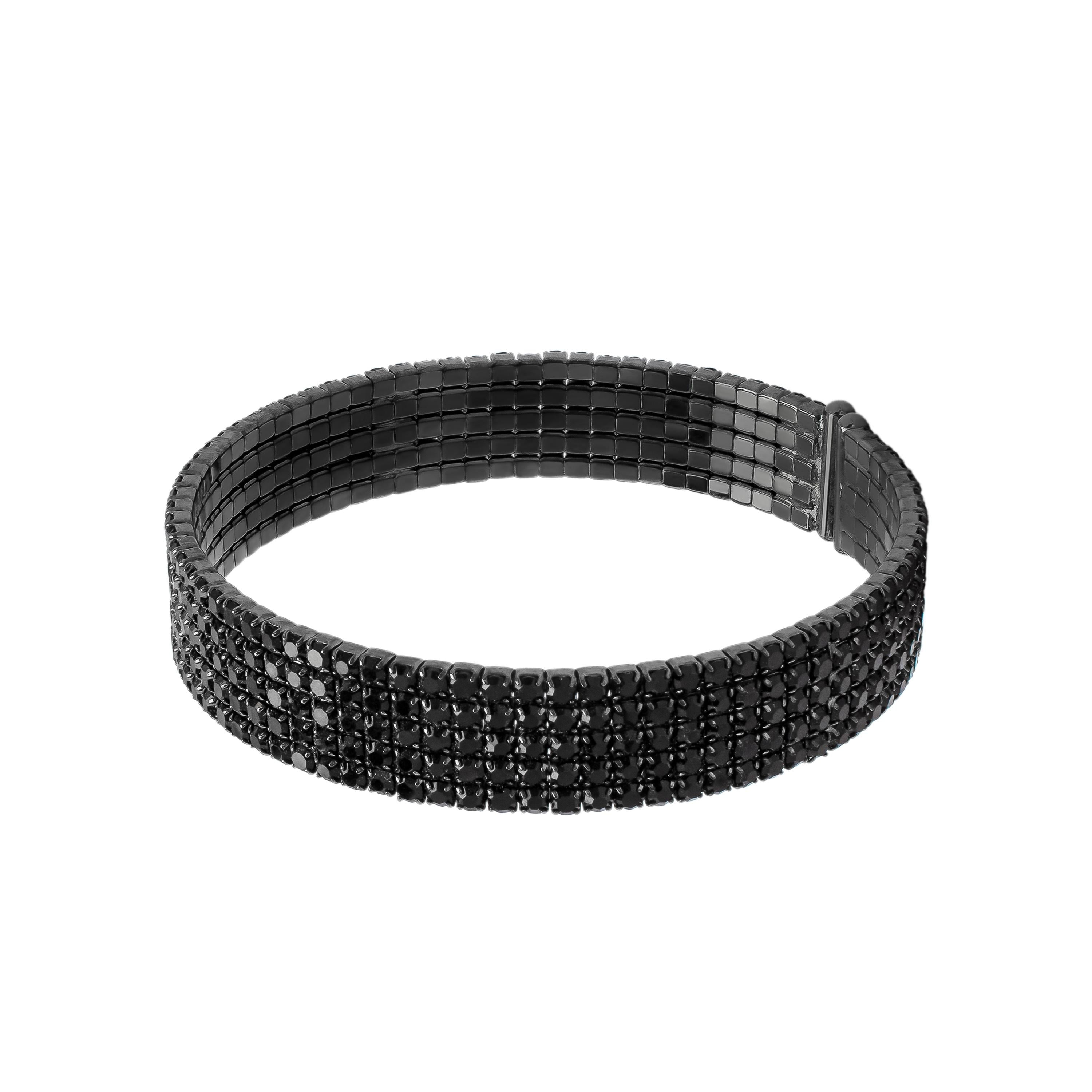 Swarovski 5250073 Women's Crystaldust Black Crystal Cuff Bangel