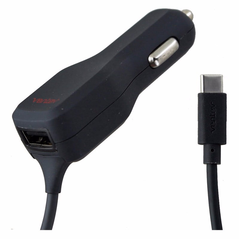 Ventev Dashport r2400c 3A Car Charger with USBC Cable and 1A USB Port