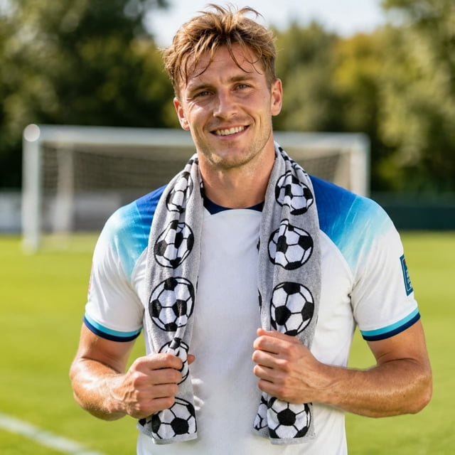 Soccer Print Towel Cold Dry Sports Towel Breathable Towel For Soccer