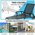 thumbnail image 4 of Luccalily Lounge Chairs for Outside, Chaise Lounge Outdoor Pool Tanning Chairs Cast Aluminum with Adjustable Backrest and Moveable Wheels, Bronze, 4 of 11