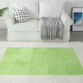 thumbnail image 2 of 10pcs Interlocking Carpet Shaggy Soft EVA Foam Mats Fluffy Rugs Protective Floor Tiles Exercise Play Mats for Children Kids Room Home Parlor Bedroom, 11.8"*11.8" Green, 2 of 5