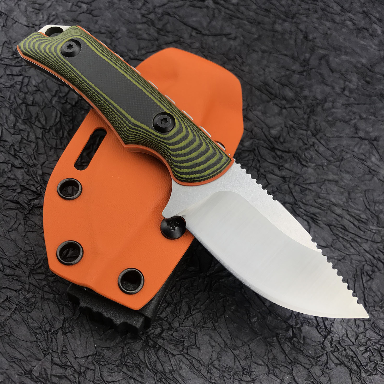 6.3  Inches Fixed Blade Knife with Kydex Sheath, Full Tang Straight Knife with 8Cr13Mov Steel Blade,
