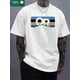 thumbnail image 1 of Camiseta de algodón de 220 g de grosor con estampado de monograma, estilo informal de moda para hombre, de manga corta y cuello redondo, para uso informal., 1 of 4