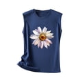 thumbnail image 4 of Aoochasliy Tank Tops for Women Women's Summer Casual Print Round Neck Loose Sleeveless T-Shirt Top, 4 of 5