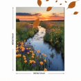 thumbnail image 3 of Qisvanset 12x16 Inch With Frame 2D Flat Wall Art Serene Wildflower Panoramic Landscape Home Wall Art, 3 of 8