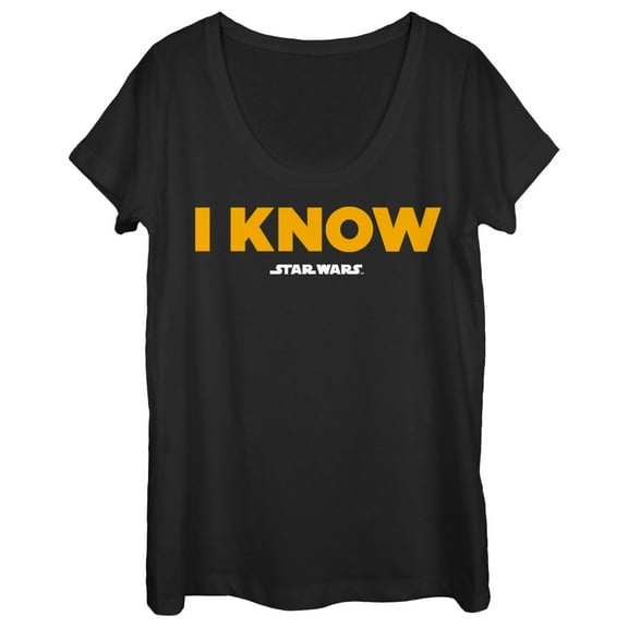 Women's Star Wars Han Solo I Know  Scoop Neck Black X Large