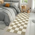 thumbnail image 5 of Garvee 2x6 Modern Checkered Runner Rug Washable Rugs, Soft Non Slip Non Shedding Carpet Indoor Printed Accent Rug for Hallway Kitchen Laundry Bedroom，Beige and Camel, 5 of 8
