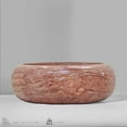 thumbnail image 3 of Red Travertine Vessel Sink – 16.14 Inch Round Hand-Polished Natural Stone Bathroom Sink, Durable Travertine Vanity Basin for Modern and Rustic Bathroom Design, 3 of 3