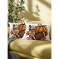 thumbnail image 5 of Outdoor Pillows Waterproof, Fall Thanksgiving Bedding Throw Pillows with Insert for Couch Sofa Bed, Football Pumpkins Maple Leaves Modern 12x20 Inch Pillowcases Decorative Patio Pillow Set of 2, 5 of 8