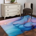 thumbnail image 4 of Marble Washable Area Rugs 3'x5', Abstract Art Purple Blue Gradient Cave Rock Golden Lines Low Pile Throw Living Room Rug Non-Slip Sturdy Edge Binding Carpet for Indoor Entryway Bedside Kitchen, 4 of 9