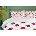 thumbnail image 4 of Ambesonne Cartoon Duvet Cover Sets, Ladybugs Funny Art Pattern, 2-Queen, White and Red, 4 of 7